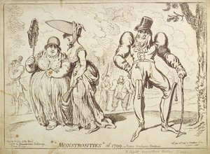 汉娜·汉弗莱于1799年出版的“1799年的怪物，或肯辛顿花园中的场景”